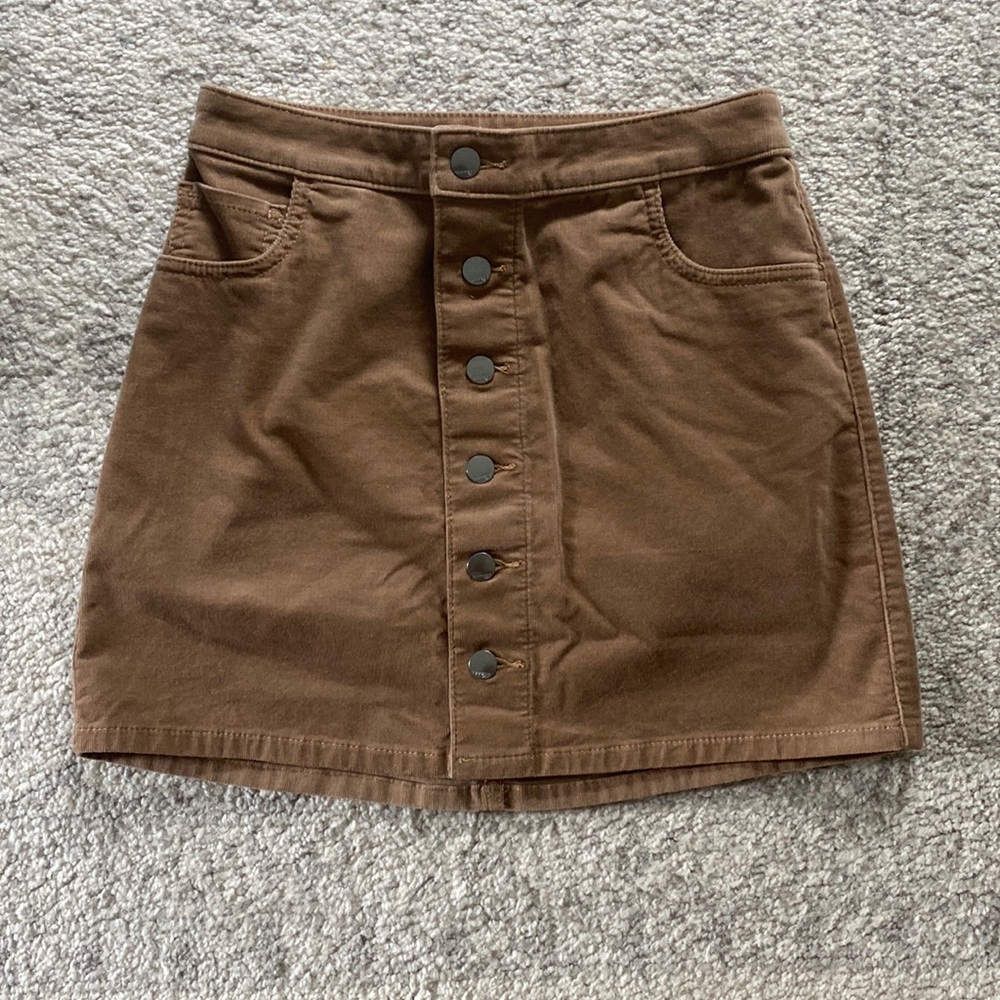 Light brown color corduroy button skirt!